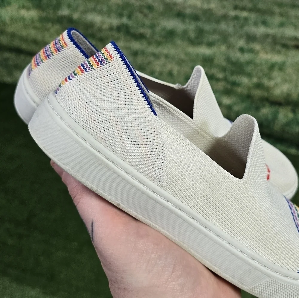 ROTHY'S | KIDS STRETCH KNIT CANVAS RAINBOW SLIP-ON SHOES
